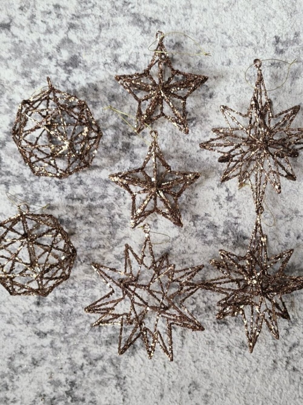 Kirklands Gold Glitter Ornaments